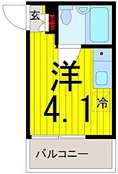 ヴィラ堀船B棟 ワンルームの間取図画像