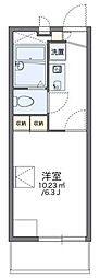 レオパレスなかやま 2階1Kの間取り