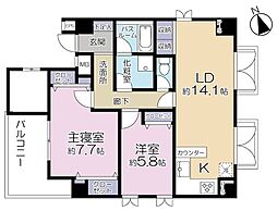 ブレアハウス 5階2LDKの間取り