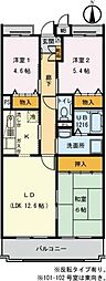 ガーデンハイツ大坂上 3LDKの間取図画像