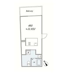 ｔｒｉａｓ518 4階1DKの間取り