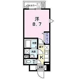 都営大江戸線 新江古田駅 徒歩12分の賃貸マンション 4階1Kの間取り