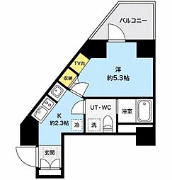 ID西五反田 1Kの間取図画像