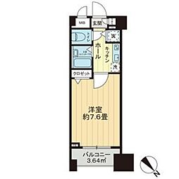 グランド・ガーラ神田 1Kの間取図画像