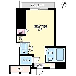 パレスハウイン ワンルームの間取図画像