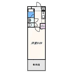 サンプリムローズ・2 1Kの間取図画像