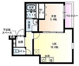 大東市三住町アパート 1LDKの間取図画像