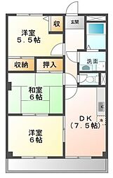 ラ・フォーレ松ノ下 3階3DKの間取り