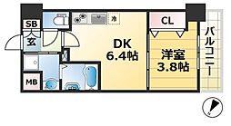 神戸高速南北線 新開地駅 徒歩1分の賃貸マンション 5階1DKの間取り