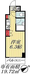 カスタリア西船橋 1Kの間取図画像