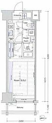 ブライズ方南町 1Kの間取図画像