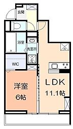 JR横浜線 矢部駅 徒歩6分の賃貸アパート 1階1LDKの間取り