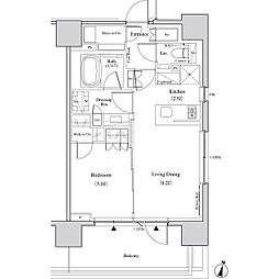 ザ・パークハビオ代木 4階1LDKの間取り