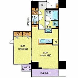 JR山手線 御徒町駅 徒歩10分の賃貸マンション 5階1LDKの間取り