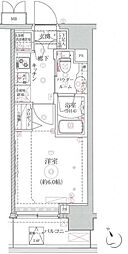 クレイシア品川戸越銀座 1Kの間取図画像