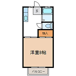 ジョイハウス2 1Kの間取図画像