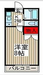 サンB 1Kの間取図画像