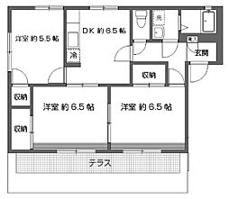 南台クリーンハイツA 3DKの間取図画像