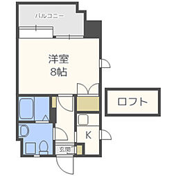 エミリエ博多 1Kの間取図画像