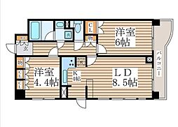 セザールアクアフロント勝どきイースト 2LDKの間取図画像