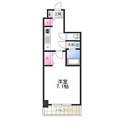 S-RESIDENCE堺市駅前 6階1Kの間取り