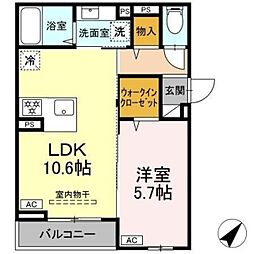 Asset-Court曙町 3階1LDKの間取り