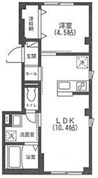 ラシーネ南阿佐ヶ谷 地下1階1LDKの間取り
