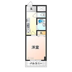 D・H白鳥ビル 1Kの間取図画像