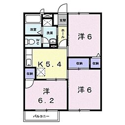 メゾンラフィネＡ 1階3Kの間取り