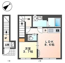 ESPOIR HILLS 1LDKの間取図画像