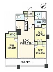 ザ・パークハウス西新宿タワー60 26階3LDKの間取り