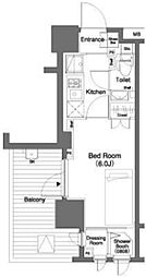 パークキューブ笹塚 7階1Kの間取り