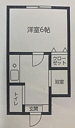 コーポユーカリ 1Kの間取図画像