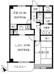 昭島コートエレガンスElle-C 2LDKの間取図画像