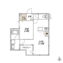 ドルフ東武練馬 1LDKの間取図画像