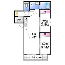 TIO HAVRE 2LDKの間取図画像