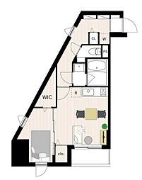 ワーフ駒込 12階1LDKの間取り