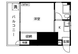 マンションうぐいす 1Kの間取図画像