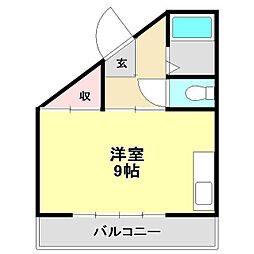 エスポアールKNA ワンルームの間取図画像