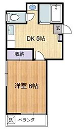 ブリーズ桜台 1階1DKの間取り