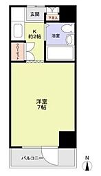 ダイヤモンドレジデンス錦糸町 5階ワンルームの間取り