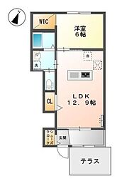 多摩都市モノレール 大塚・帝京大学駅 徒歩5分の賃貸アパート 1階1LDKの間取り