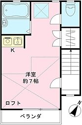 ドリームコート南平 2階ワンルームの間取り