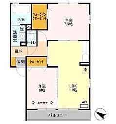 ステラ 2階2LDKの間取り
