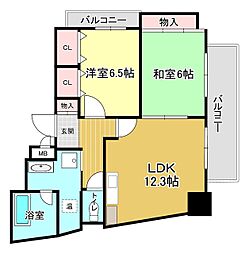 グランドール有本 2LDKの間取図画像