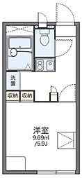 レオパレスチェリーブロッサム 1Kの間取図画像