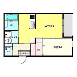 山陽電鉄本線 西新町駅 徒歩6分の賃貸アパート 3階1LDKの間取り