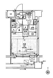 レガリス品川南大井パークサイド 1Kの間取図画像