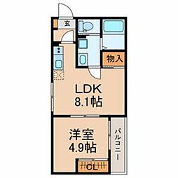 仮称花見川区検見川町2丁目 3階1LDKの間取り