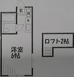 ホワイトウイングIII 1階ワンルームの間取り